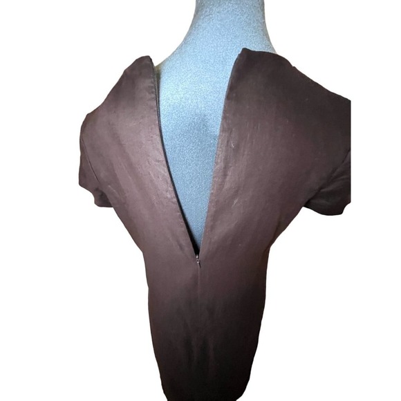 Chico’s Dress, Beaded Neckline, 100% Linen, Lined, Brown, Size 0 (S) - Picture 4 of 7